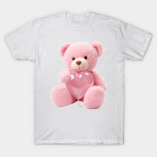 Cute Pink Teddy Bear with Heart T-Shirt